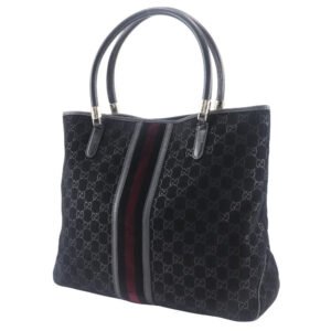 GUCCI Tote Bag 162160 Suede black GG Shelly line unisex(Unisex) Used | AlmaBagz