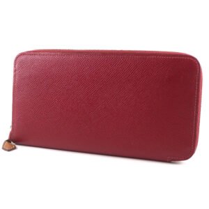 HERMES Long Wallet Purse Epsom, Silk Red Azap silk in Women Used | AlmaBagz