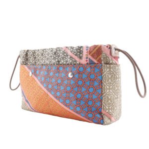 HERMES Pouch Silk, Vaubarenia Brown / orange CARRE EN CRAVATES Foolby 20 | AlmaBagz