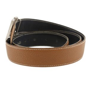 HERMES belt leather Brown / black Constance H belt 90 | AlmaBagz