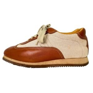 HERMES sneakers Leather, Canvas Brown H logo quick Women 37 Used | AlmaBagz