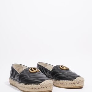 Gucci GG Espadrilles Black Leather EU 38 UK 5 | AlmaBagz