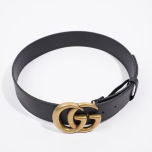 Gucci Marmont Belt Black / Gold Leather 75cm 30" | AlmaBagz
