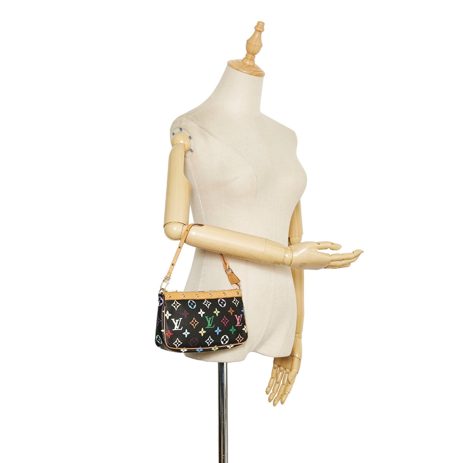 Louis Vuitton Pochette Accessoires Black Multicolor Monogram | AlmaBagz - Image 8