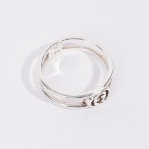 Gucci Interlocking G Thin Open Band Silver Silver Sterling 18 | AlmaBagz