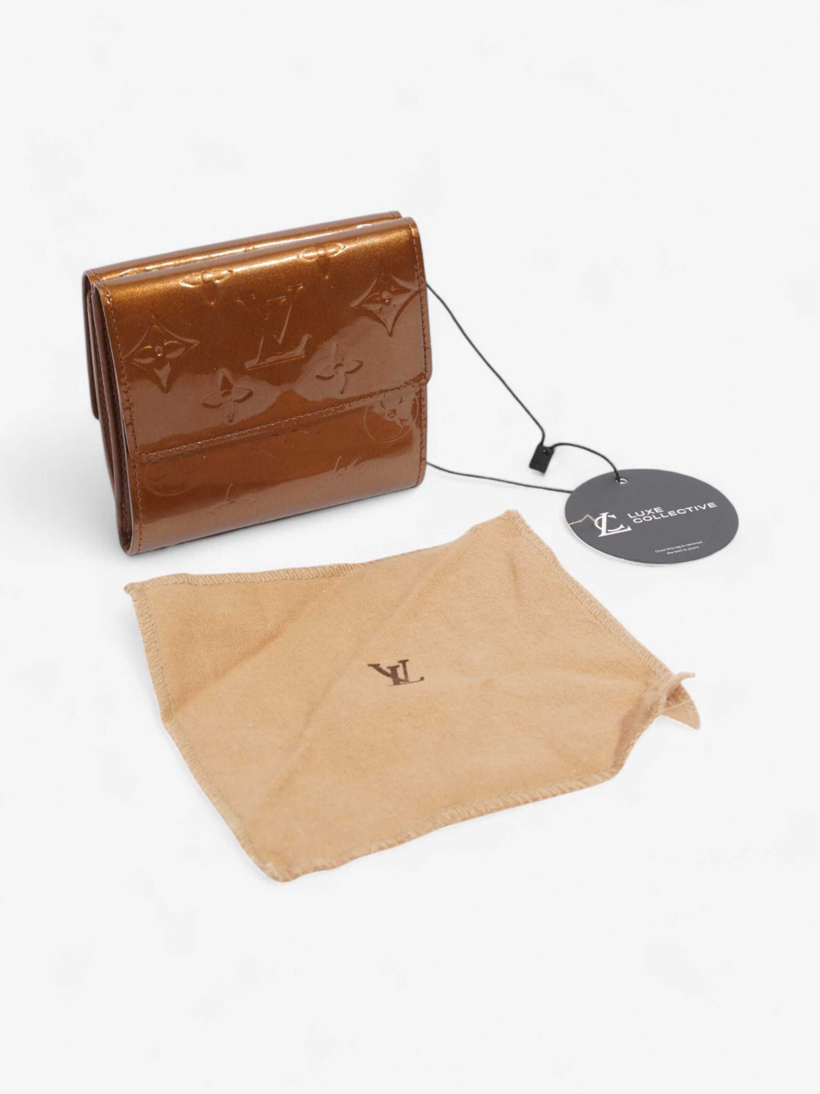 Louis Vuitton Elise Wallet Monogram Vernis / Bronze Vernis Leather | AlmaBagz - Image 9