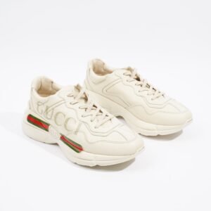 Gucci Rhyton Logo Beige / Red / Green Leather EU 40 UK 7 | AlmaBagz