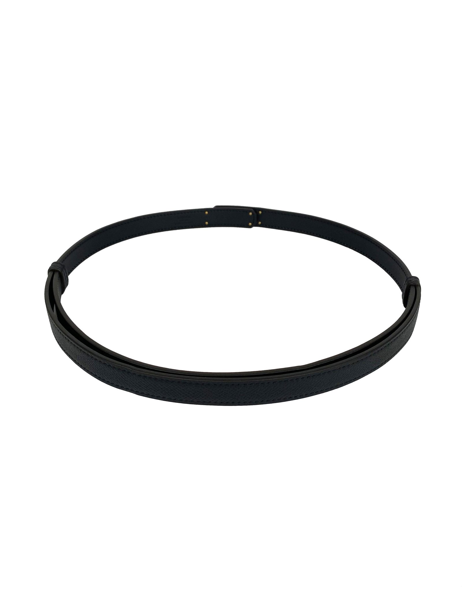 Hermes Black Kelly 18 Belt with Rose Gold Buckle | AlmaBagz