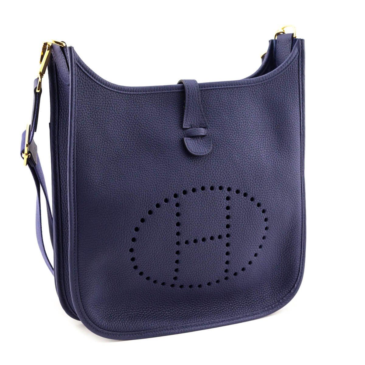 Hermes Bleu Encre Taurillon Clemence Evelyne III 29 PM | AlmaBagz
