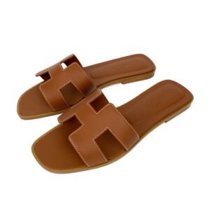 Hermes Brown Oran Sandals 37 | AlmaBagz