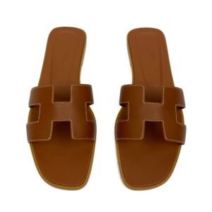 Hermes Gold Oran Sandals 38 | AlmaBagz