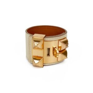 Hermes Cream Collier de Chien Bracelet | AlmaBagz