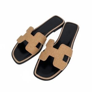 Hermes Crystal Pale Pink Oran Sandals 37.5 | AlmaBagz