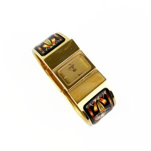 Hermes Gold Plated Loquet Bangle Watch | AlmaBagz