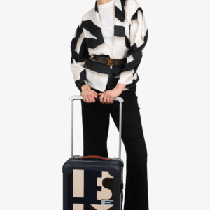 Hermes Indigo Taurillon Regate Leather and Canvas RMS Rolling Mobility Suitcase | AlmaBagz