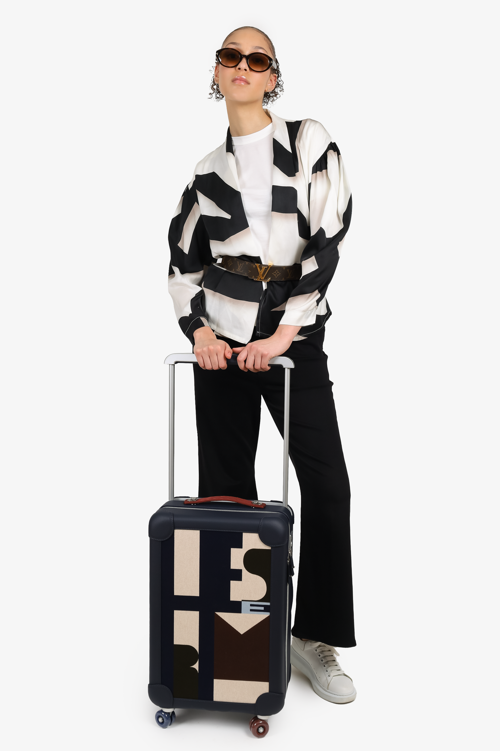 Hermes Indigo Taurillon Regate Leather and Canvas RMS Rolling Mobility Suitcase | AlmaBagz