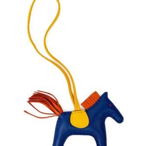Hermes Navy, Yellow & Orange Rodeo PM Bag Charm | AlmaBagz