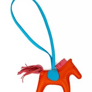 Hermes Orange Poppy & Zanzibar Rose Rodeo PM Bag Charm | AlmaBagz