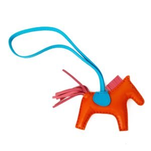 Hermes Orange Poppy & Zanzibar Rose Rodeo PM Bag Charm | AlmaBagz