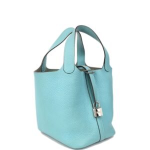 Hermes Picotin Lock 18 3P Bleu Atoll X Stamp PHW | AlmaBagz