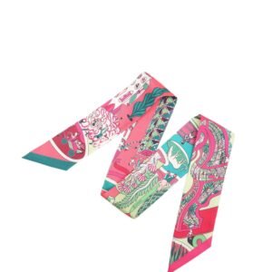 Hermes Pink and Green Twilly | AlmaBagz