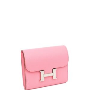 Hermes Rose Confetti Constance Epsom Slim Wallet | AlmaBagz