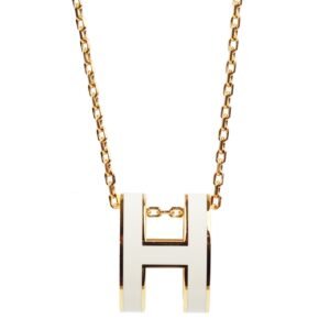 Hermes White Pop H Necklace | AlmaBagz