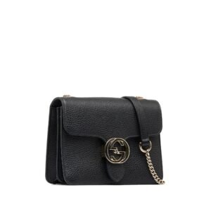 Gucci Interlocking G Small Black Leather | AlmaBagz