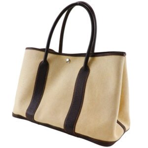 HERMES Tote Bag Tower ash Beige / Brown Garden party PM Women Used | AlmaBagz