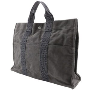 HERMES Handbag Nylon canvas gray Her LineTote MM unisex(Unisex) Used | AlmaBagz