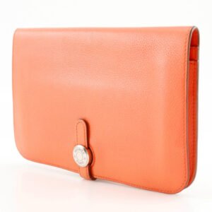 HERMES Long Wallet Purse Shave pink Dogon GM Women Used | AlmaBagz