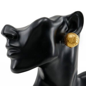 HERMES Earring Plated Gold gold BIJOUTERIE FANTAISIE globe Zodiac Women Used | AlmaBagz