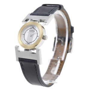 HERMES Watches Quartz PA1.220 Stainless Steel , Leather gold paprika White dial Women Used | AlmaBagz