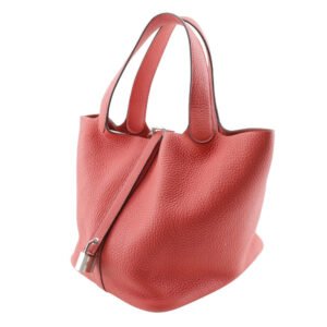 HERMES Handbag Taurillon Clemence Red Picotan Lock 22 MM | AlmaBagz