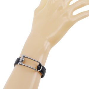 HERMES bracelet Metal, Leather black Women S Used | AlmaBagz
