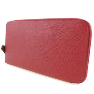 HERMES Long Wallet Purse Epsom, Silk Red-purple azap silk in long Women Used | AlmaBagz