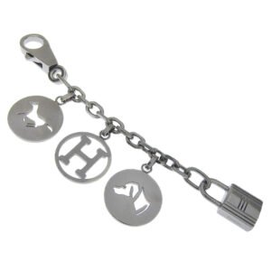 HERMES charm metallic Silver Back charm Amulet 4(Unisex) Used | AlmaBagz