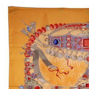HERMES scarf silk Orange TERRES PRECIEUSES Carre90 Women Used | AlmaBagz