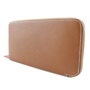 HERMES Long Wallet Purse Epsom Brown Azap silk in Women Used | AlmaBagz