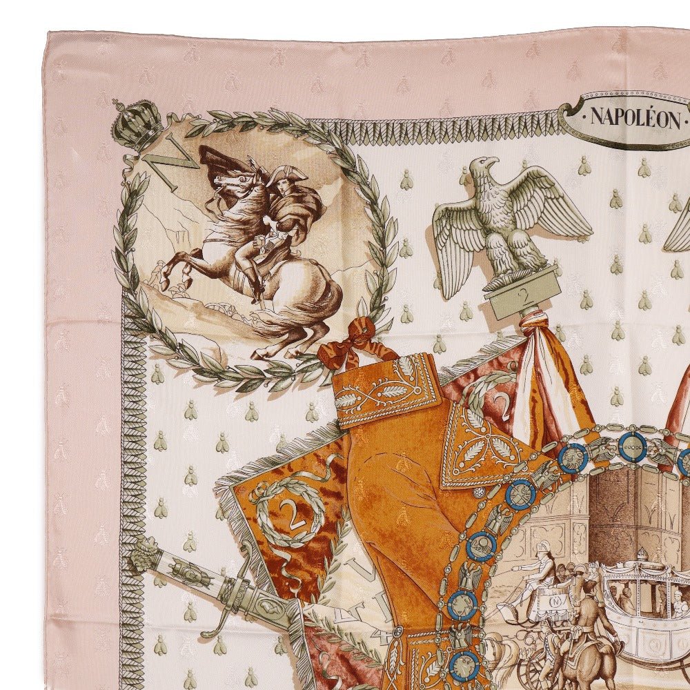 HERMES scarf silk pink NAPOLEON Napoleon Carre90 Women Used | AlmaBagz