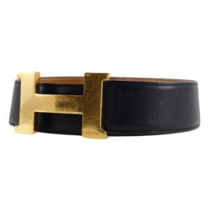 HERMES belt Calfskin black H belt unisex(Unisex) 72 Used | AlmaBagz