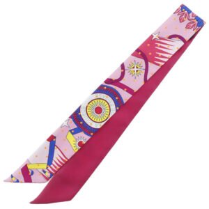 HERMES scarf silk pink Prymti Twilly Women Used | AlmaBagz