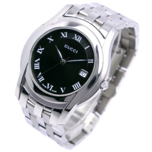 GUCCI Watches Quartz 5500M Stainless Steel Silver black dial | AlmaBagz