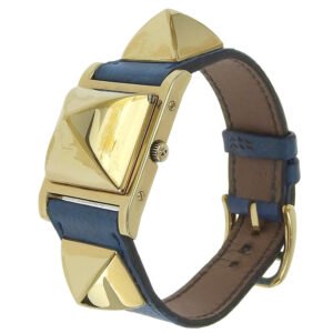 HERMES Watches Quartz Plated Gold , Leather Silver Medor White dial | AlmaBagz