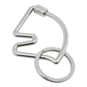 HERMES key ring metallic Silver Key ring Shuval horse | AlmaBagz