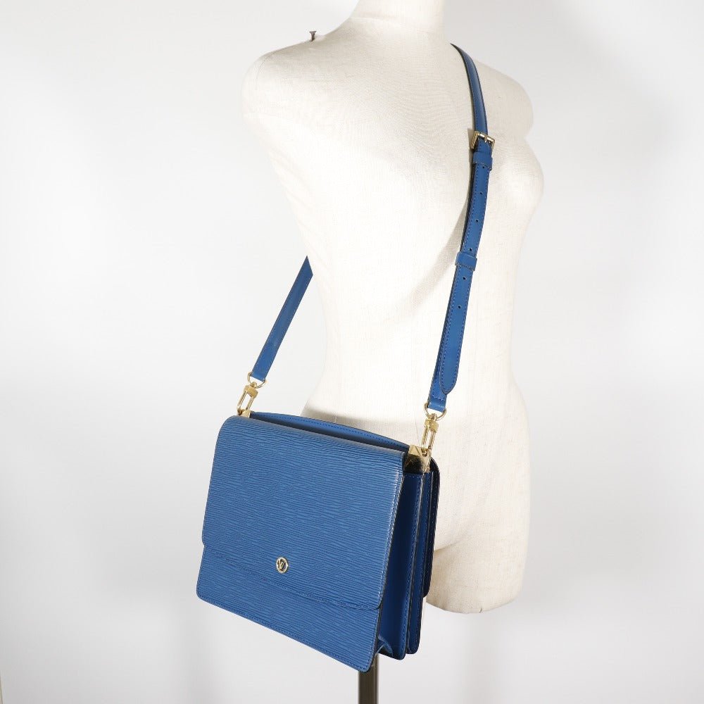 LOUIS VUITTON Shoulder Bag Epi Leather Blue W Hook Wallet Grenel | AlmaBagz - Image 9