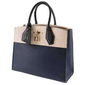 LOUIS VUITTON Handbag M42496 Calfskin Navy / pink By color City Steamer MM Women Used | AlmaBagz
