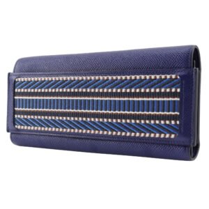 HERMES Long Wallet Purse Epsom Blue Passan Long Sangle Caval Women Used | AlmaBagz