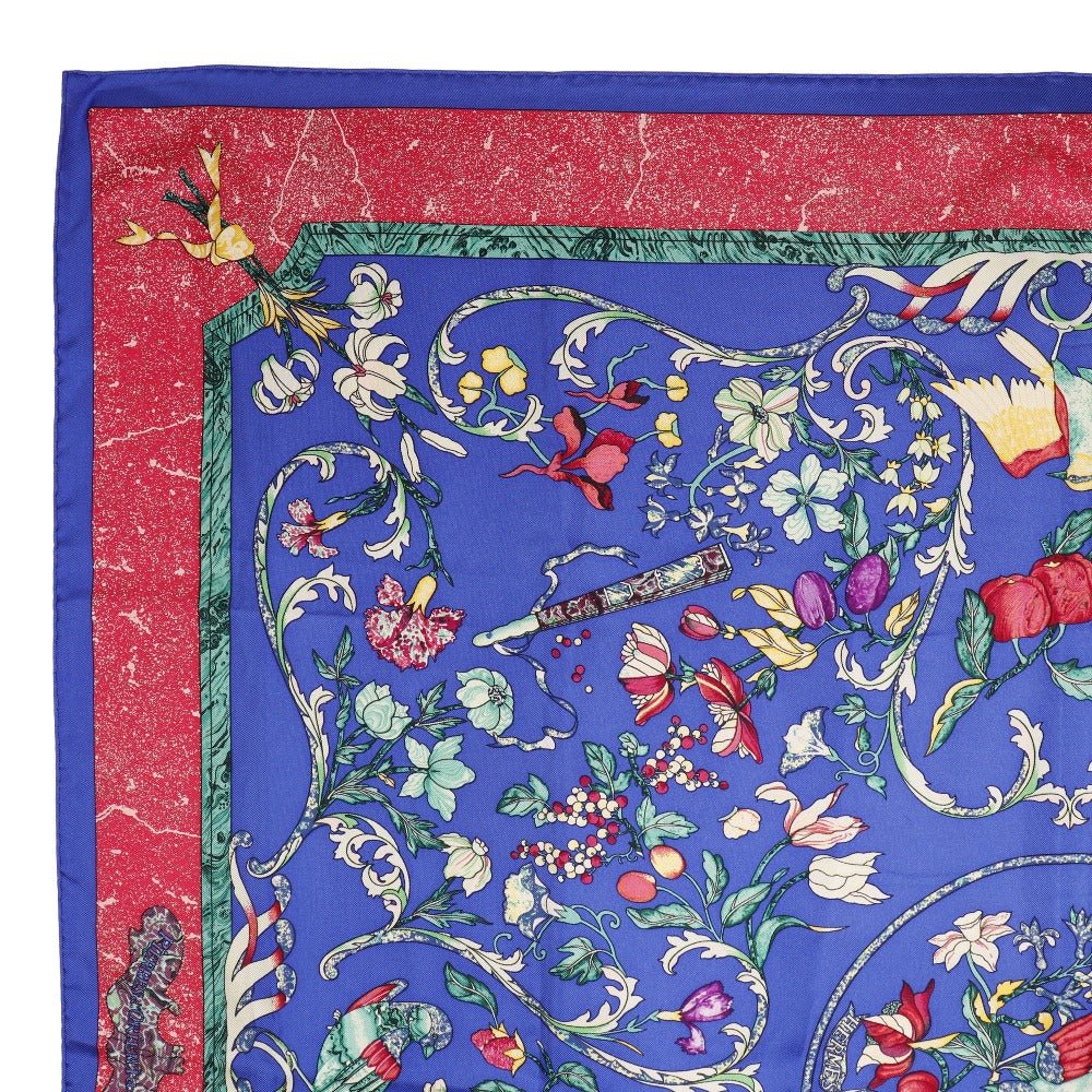 HERMES scarf silk Blue PIERRES D' ORIENT ET D' OCCIDENT Carre90 | AlmaBagz