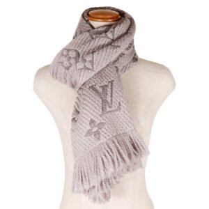 LOUIS VUITTON Scarf Wool, Silk gray Esharp Logomania unisex(Unisex) Used | AlmaBagz